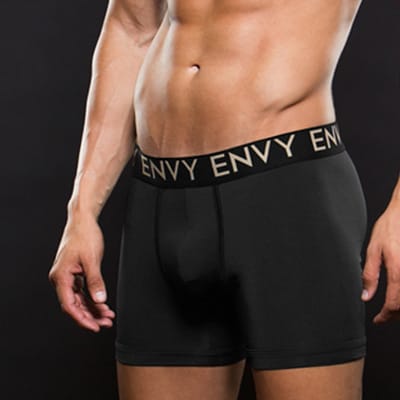 Envy Logo Microfibre Low-Rise Boxer Black Main - Aphrodite's Pleasure